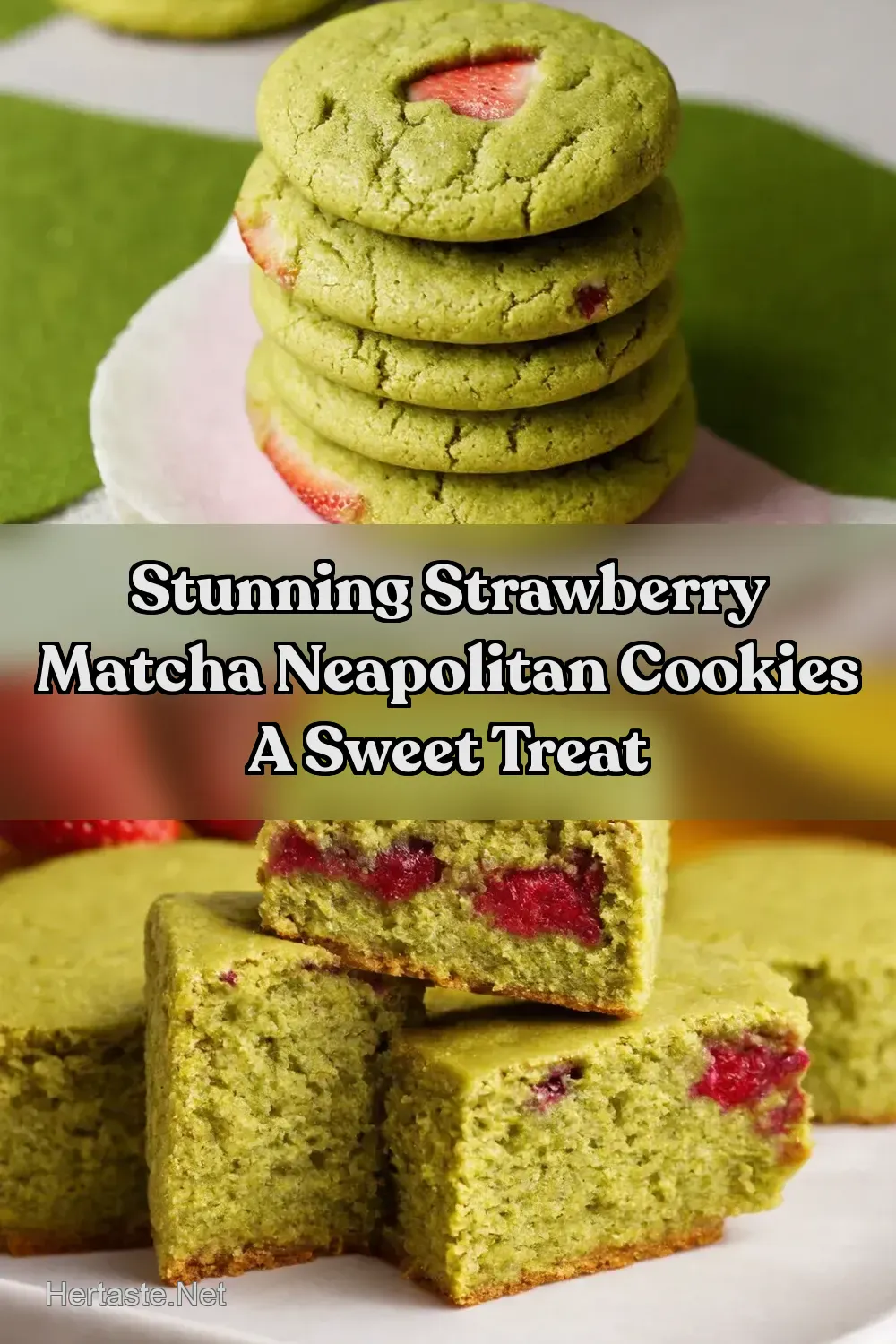 Strawberry Matcha Cookies My Neapolitan Shortbread Recipe