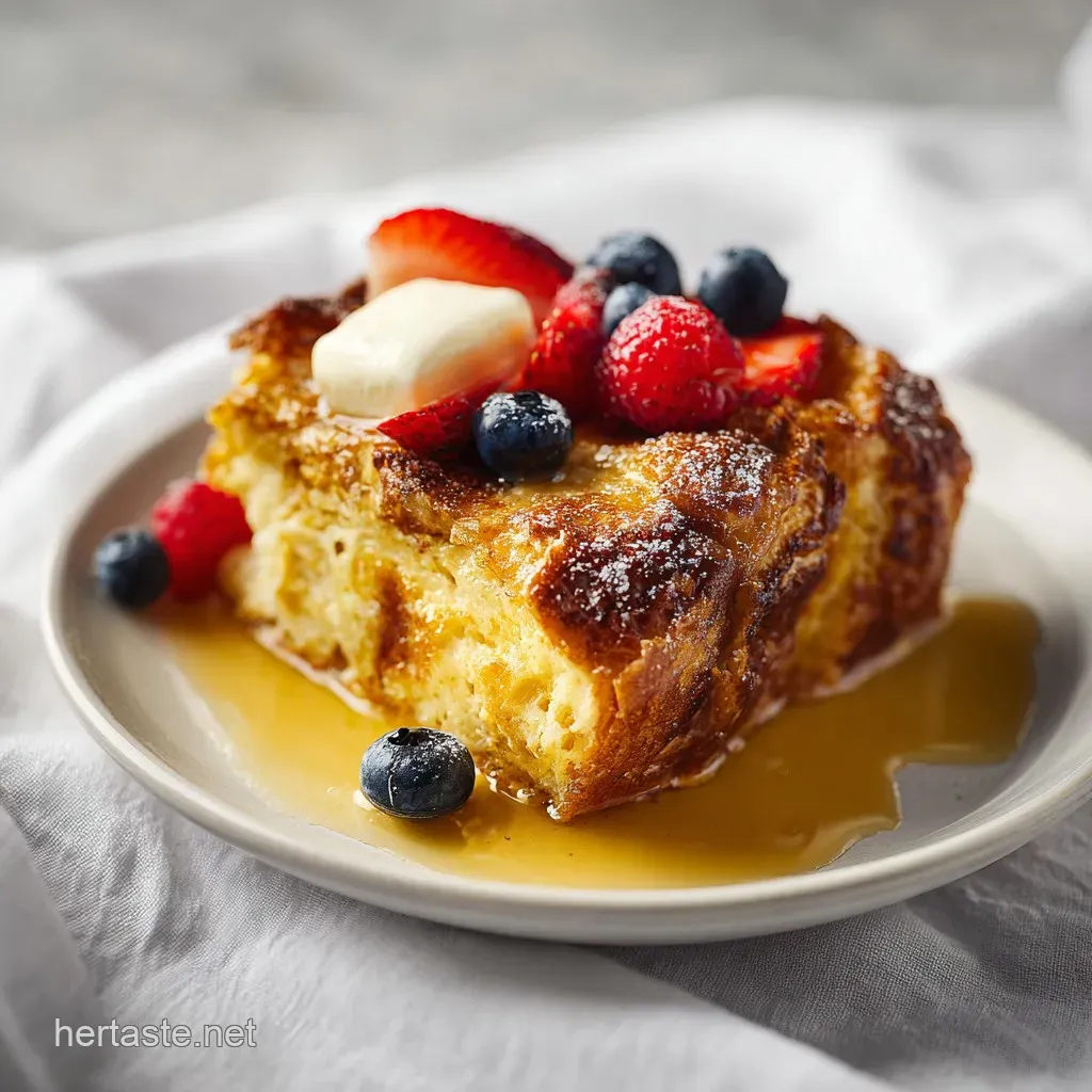 Make Ahead Overnight French Toast Bake for 8 - HerTaste.net