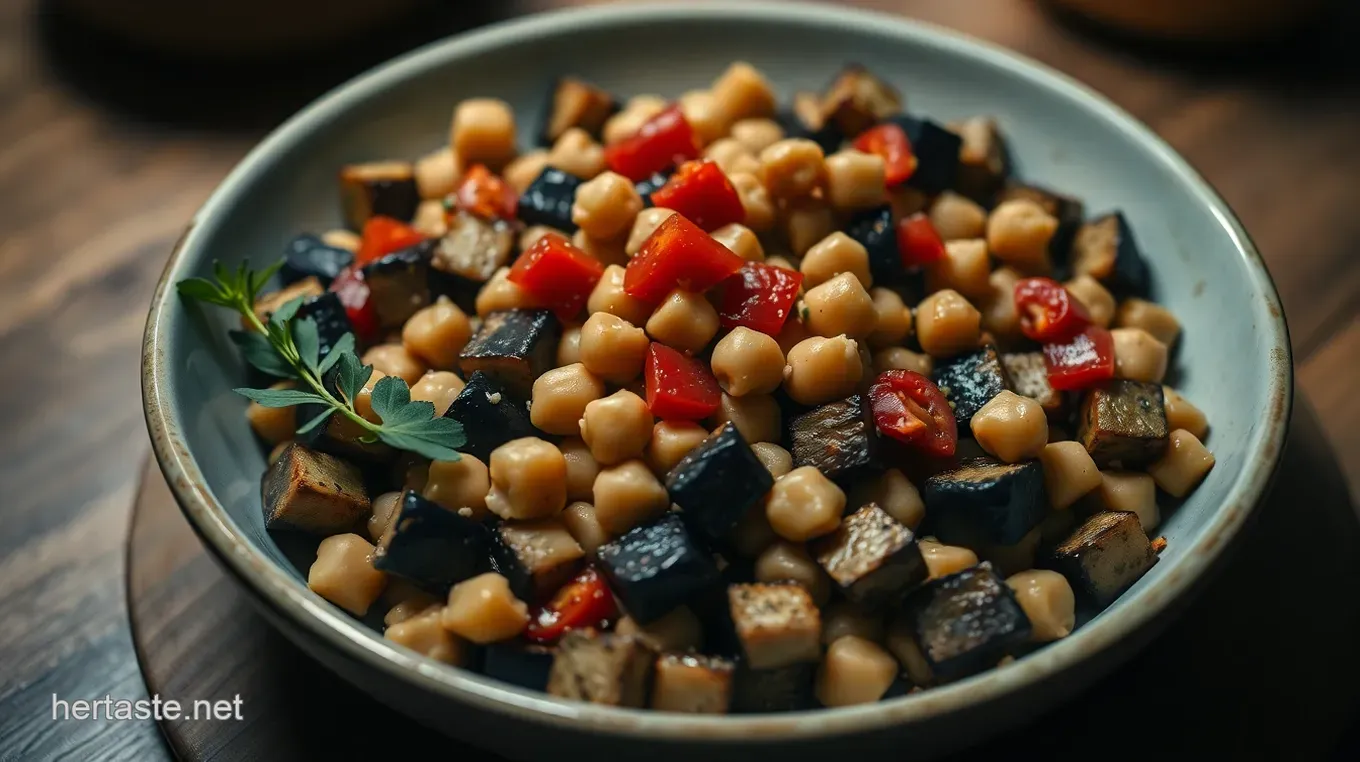 Delicious Roasted Eggplant Recipes: Chickpea Salad with Tahini Dressing Roasted Eggplant and Chickpea Salad with Tahini Dressing