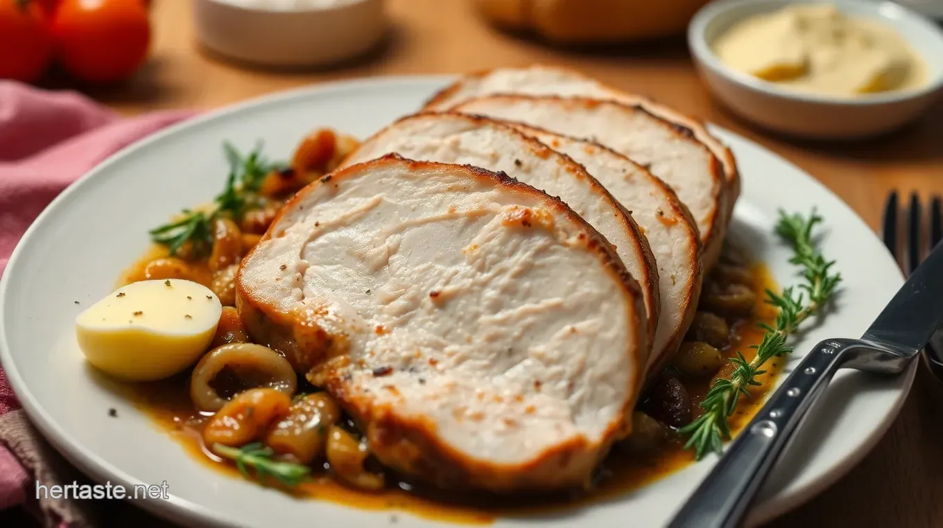 Savory Herb-Crusted Turkey Tenderloin with Garlic Lemon Sauce