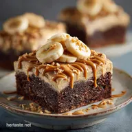 Banana Brownies with Peanut Butter Banana Frosting: Fudgy Banoffee Delight
