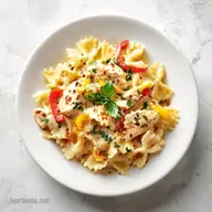 Cajun Cream Cheese Chicken Pasta Bake Recipe with Bell Peppers