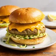 Cheesy Garlic Burgers with Lemon Butter Zoodles Ace