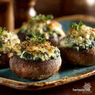 Foolproof Cheesy Spinach Stuffed Mushrooms with Herbs
