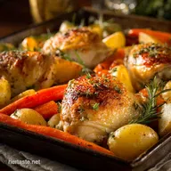 Chicken with Carrots and Potatoes: Crispy Lemon Herb Sheet Pan Supper