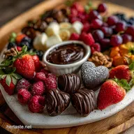 Chocolate Fruit Charcuterie Board for Valentine's Day