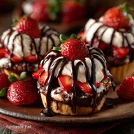 Vegan Chocolate Strawberry Shortcake Cupcakes - Flaky Rich