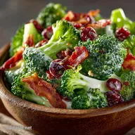 The Best Creamy Broccoli Salad Recipe with Bacon and Cranberries