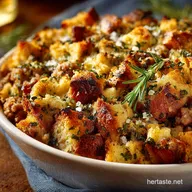 Sausage Herb Stuffing: The Ultimate Golden-Crusted Thanksgiving Side Dish