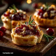 Thanksgiving Appetizers: Easy Cranberry Brie Puff Tartlets (Make-Ahead)