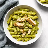 Healthy Chicken Pasta Salad with Pesto Summer in a Bowl
