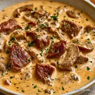 Creamy Beef and Mushroom Soup in 50 Min