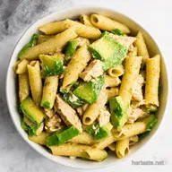 My Creamy Dreamy Healthy Chicken Pasta Salad with Avocado