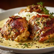 Ultimate Creamy Garlic Chicken Thighs Crisp Skin Velvety Sauce