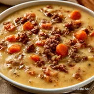Creamy Hamburger Potato Soup for 6