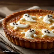 Ghostly Pizza: Creamy White Ricotta Pie for Easy Halloween Fun