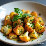 Golden Roasted Cauliflower with LemonHerb Gremolata