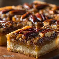 Perfectly Gooey Pecan Butter Tart Squares with Shortbread Crust