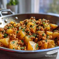 Ground Turkey with Potatoes Hearty Skillet Classic with Garlic: Pan-Seared