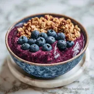 Thick Healthy Blueberry Smoothie Bowl
