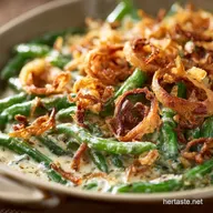 Creamy Green Bean Casserole: Homemade Sauce Crispy Shallots