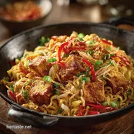 Indomie Noodle StirFry Crispy Tofu Peanut Perfection
