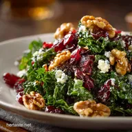 Kale Salad with Cranberries Walnuts and Feta: The Best Winter Salad Recipe