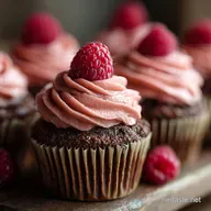 Proper Indulgence Keto Chocolate Champagne Cupcakes with Raspberry Icing