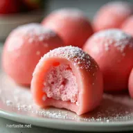 Kirby Strawberry Mochi Chewy Homemade Bites Recipe