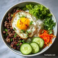 Korean Ground Beef Bowl Recipe for 4 Servings