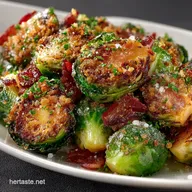 Copycat Longhorn Steakhouse Crispy Brussel Sprouts with Bacon