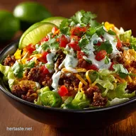 Low Carb Taco Salad Bowl The Mighty Fiesta with Zesty Lime Ranch
