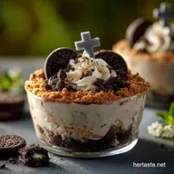 Cemetery Cookie Dessert: Creamy, No-Bake Graveyard Dirt Cups