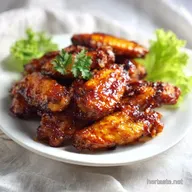 Shatter-Crisp Oven Baked BBQ Chicken Wings with Honey Glaze