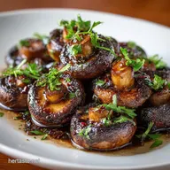Oven Roasted Mushrooms with Balsamic Garlic and He Easy Sticky Keto Side Dish