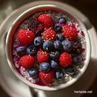 Overnight Oat Idea for Healthy Breakfast with Chia Seeds and Berries: Overnight Prep