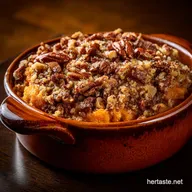 Sweet Potato Casserole: Chefs Signature Recipe with Pecan Streusel