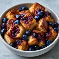 Quick Blueberry Bread Pudding for 8