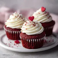 Easy Romantic Dessert with Classic Red Velvet Valentine Cupcake - Moist & Tangy