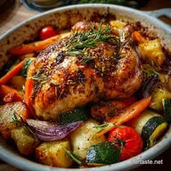 Healthy Dinner Recipe with Roasted Chicken for 4 Servings