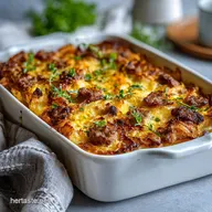 Breakfast Casserole: Crispy Hash Browns & Savory Sausage