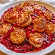 Seared Scallops with Pomegranate Juice