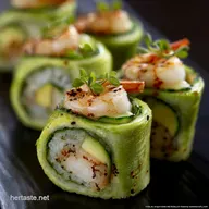Avocado Cucumber Roll with Shrimp and Wasabi Aioli: Easy Summer Wraps