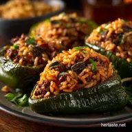 Stuffed Poblano Peppers: Smoky Chipotle Beef and Rice (Oven-Baked)