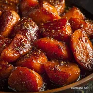 Southern Oven Candied Sweet Potatoes Sticky Maple Glaze Recipe