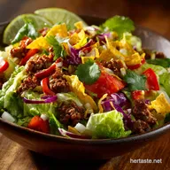 Taco Salad Speedy Beef Recipe with Zesty Lime Vinaigrette