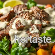 Steakhouse-Style Steak Salad Recipe: Creamy Horseradish Zing!