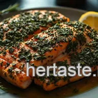 Sumptuous Herb-Crusted Salmon Steak: Effortless Elegance at Home