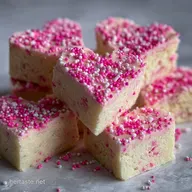 Amazing Valentine Sugar Cookie Fudge For Sharing with Pink Sprinkles | Easy & Festive Treat