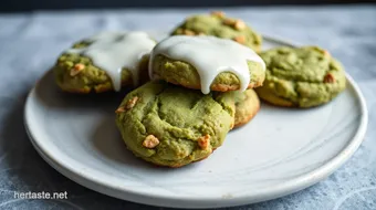 Bake Matcha Oatmeal Cookies with Icing